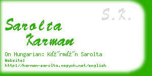 sarolta karman business card